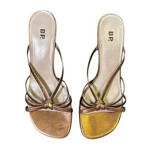 Y2K BP Nordstrom Metallic Copper Butterfly Style Kitten Heels - Size 7.5M